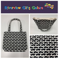 Medium Tote Bag - Black Cats on White Medium Tote Bag - Black Cats on White